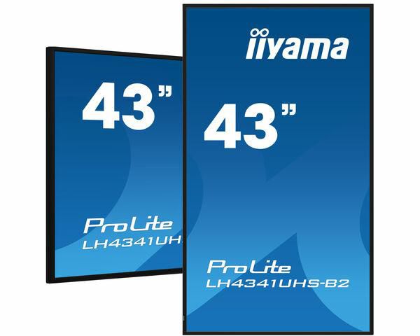 iiyama 43" 3840x2160, 4K UHD IPS panel, 1% Haze, Landscape and Portrait mode, Speakers 2x 10W , VGA, 3x HDMI - W128829869