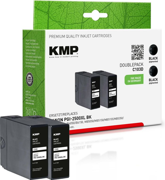 KMP Printtechnik AG Cart. Canon PGI2500XLBK 2erPac - W124302435