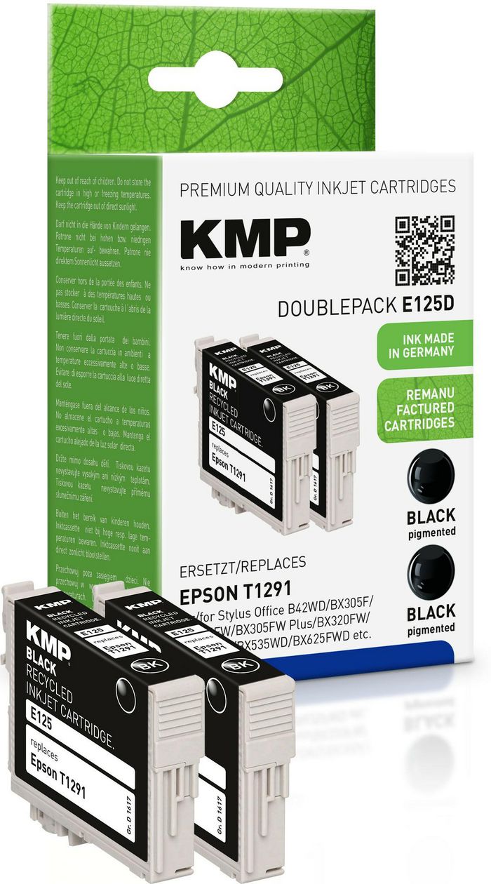 KMP Printtechnik AG Doublepack E125D Black/Black - W124302844