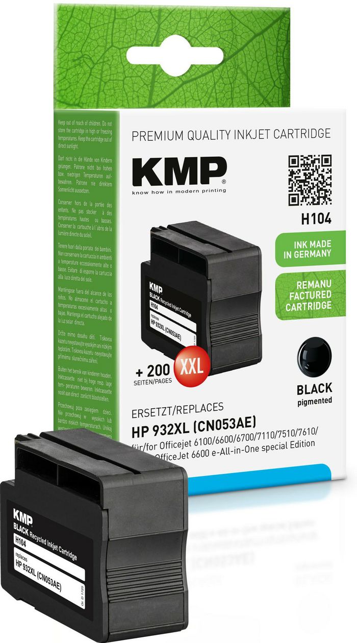 KMP Printtechnik AG Replacement cartridge f/ HP Officejet 6100/6600/6700, Black - W124781527