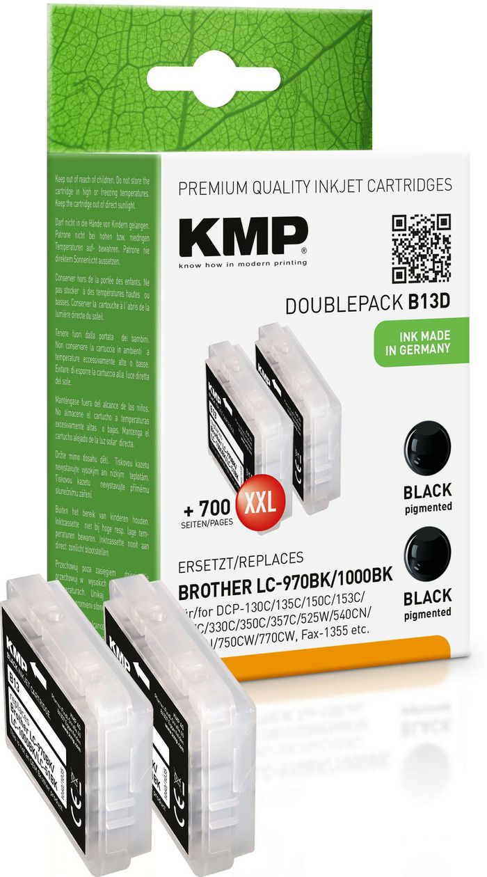 KMP Printtechnik AG B13D ink cartridge BK 2pcs - W124797571