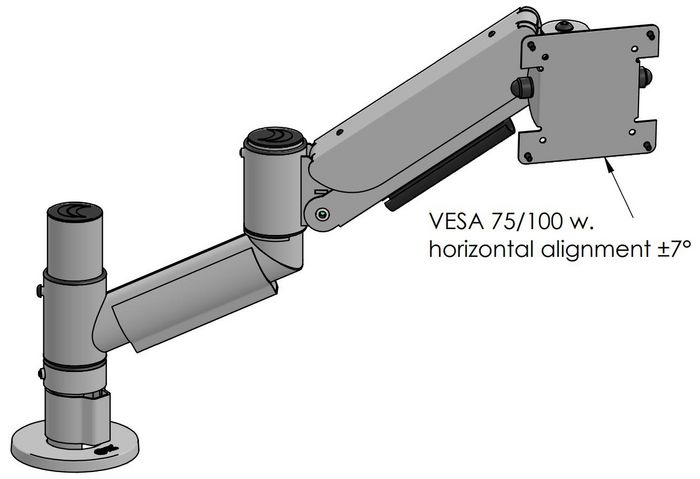 Ergonomic Solutions Flexible Height Adjustable Arm 1-2,5kg, MOQ 200 units -WHITE- - W128836407