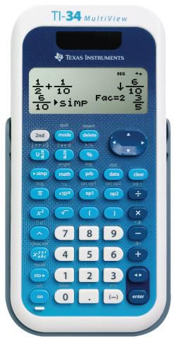 Texas Instruments Ti-34 Multiview Calculator Pocket Scientific Blue, White - W128329876