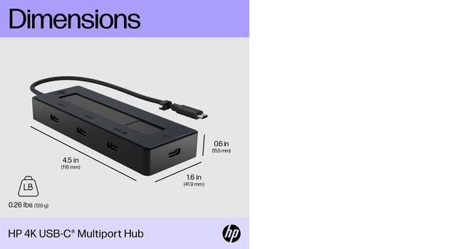 HP HP 4K USB-C Multiport Hub EURO - W128406705