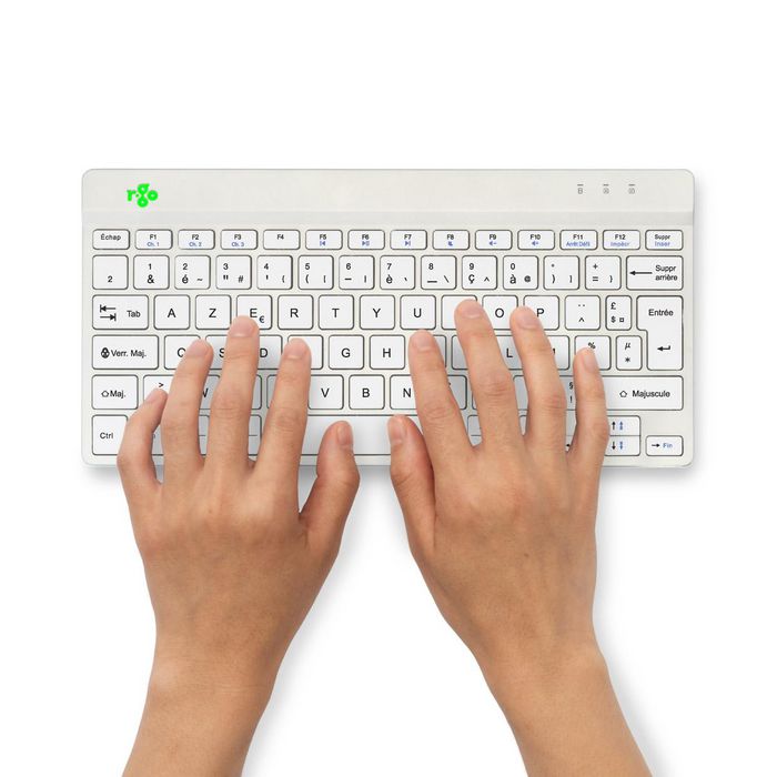 R-Go Tools Compact Break ergonomic keyboard, AZERTY (FR), bluetooth, white - W128444817