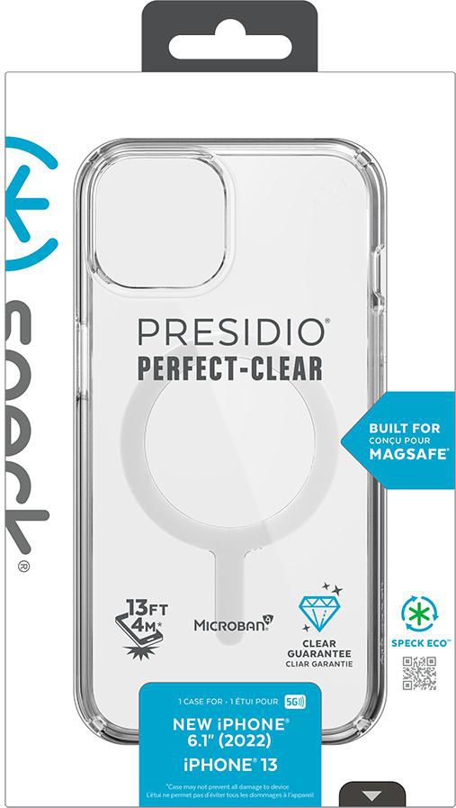 Speck Presidio Perfect Clear + Ms for iPhone 14, Clear/Clear - W127020780
