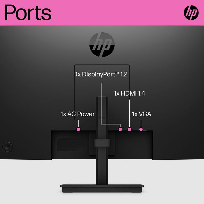 HP HP P24h G5 computer monitor 60.5 cm (23.8") 1920 x 1080 pixels Full HD LCD Black - W128229785