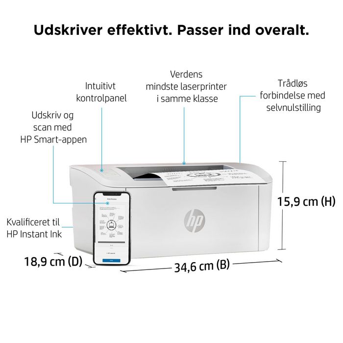 HP Laserjet M110W Printer, Black And White, Printer For Small Office, Print, Compact Size - W128561035