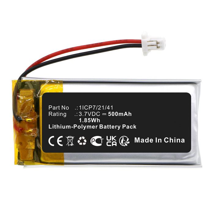 CoreParts Battery for Samson Wireless Headset 1.85Wh 3.7V 500mAh for Airline 88 Fitness - W128844872