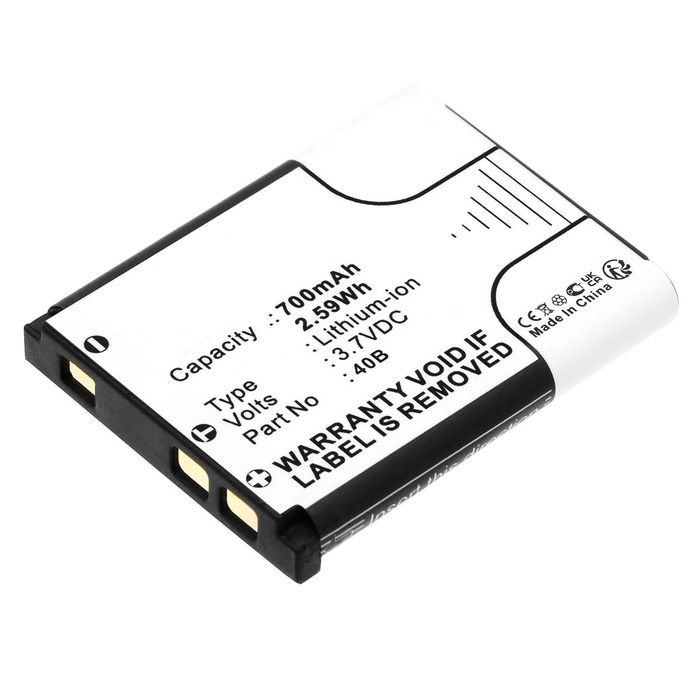 CoreParts Battery for Prestigio Dashcam 2.59Wh 3.7V 700mAh for RoadRunner 300,LR-300 - W128844757