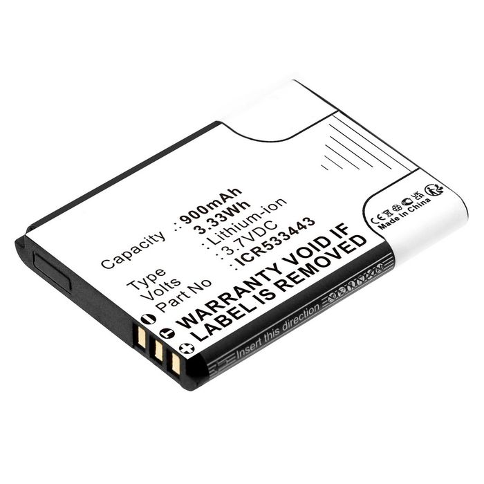 CoreParts Battery for Prestigio Dashcam 3.33Wh 3.7V 900mAh for RoadRunner 505,PCDVRR505 - W128844758