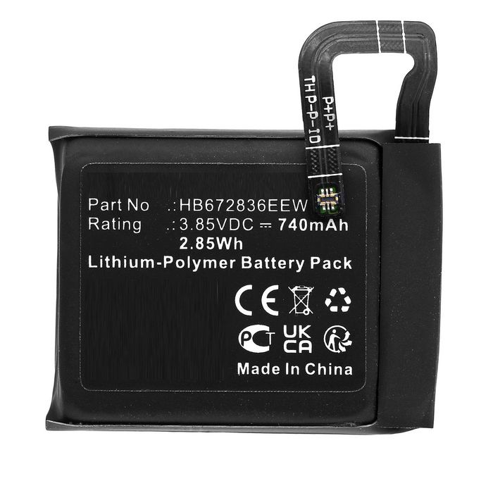 CoreParts Battery for Huawei Smartwatch 2.85Wh 3.85V 740mAh for Watch GS Pro,Watch 4x,Watch 4s - W128844823