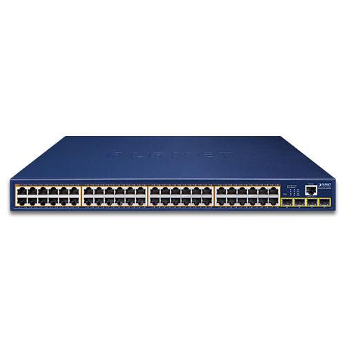 GS-4210-48P4S, Planet 48-Port 10/100/1000T 802.3at PoE + 4-Port