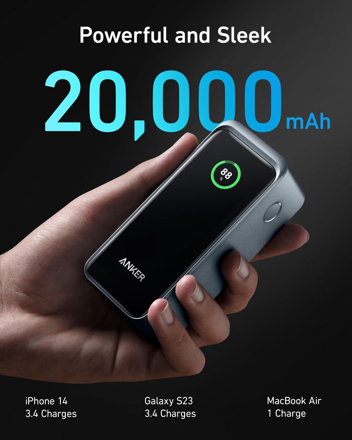 A1336011, Anker Prime Power Bank 20000mAh, 200W, Black | EET