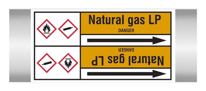Signe Lp/ng NATURAL GAS LP 100X33RL-T2-P15, Brady Roll form Pipe Markers with liner ...