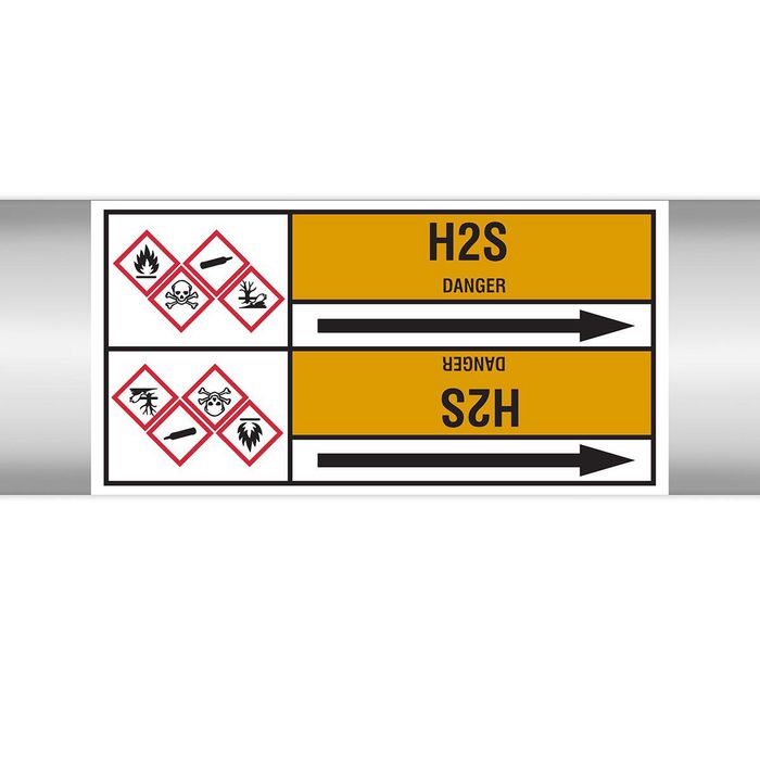 H2S 127X33RL-T2-LL-P15, Brady Roll form linerless Pipe Markers, with ...