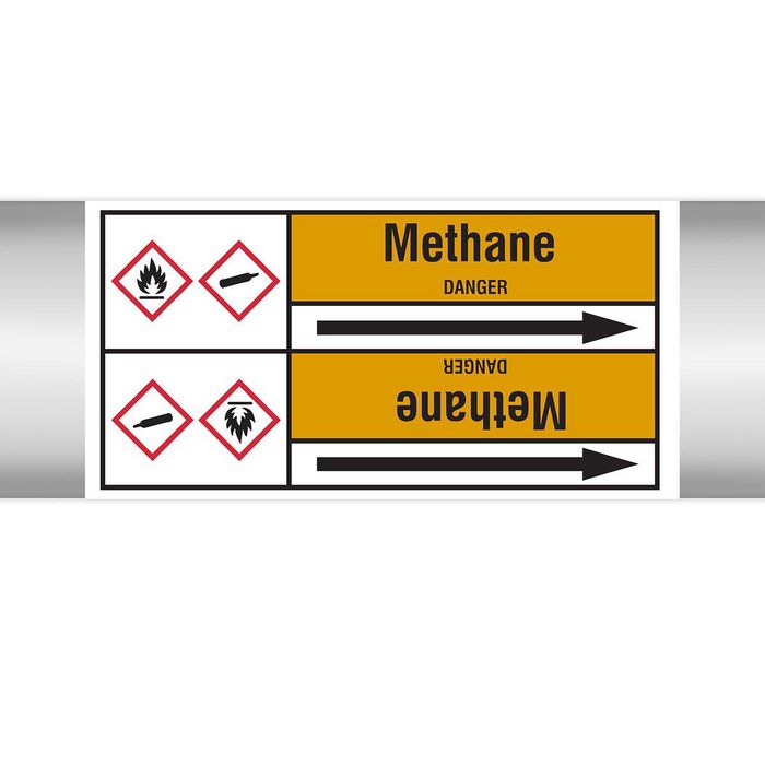 METHANE 127X33RL-T2-P15, Brady Roll form Pipe Markers with liner, with ...