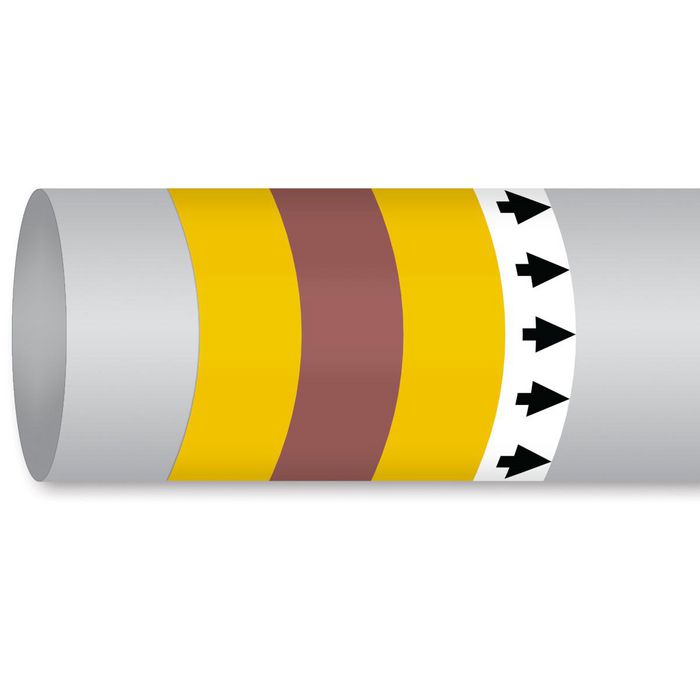 MPM-FLAMGAS-127MMX30M-YL/VT/YL-ROLL, Brady ISO 14726 IMO Pipemarker ...