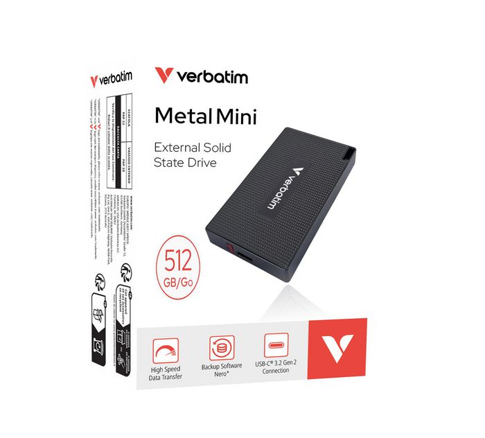 Verbatim Mini SSD de metal USB-C 3.Gen 2 512GB, W128948286 (512GB