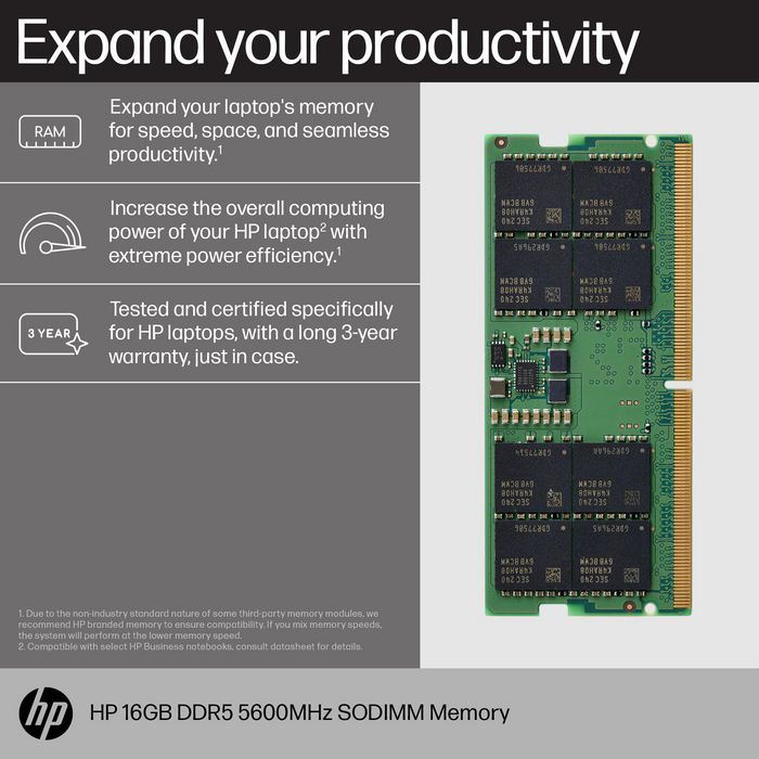83P91AA, HP 16GB DDR5 5600MHz SODIMM Memory | EET