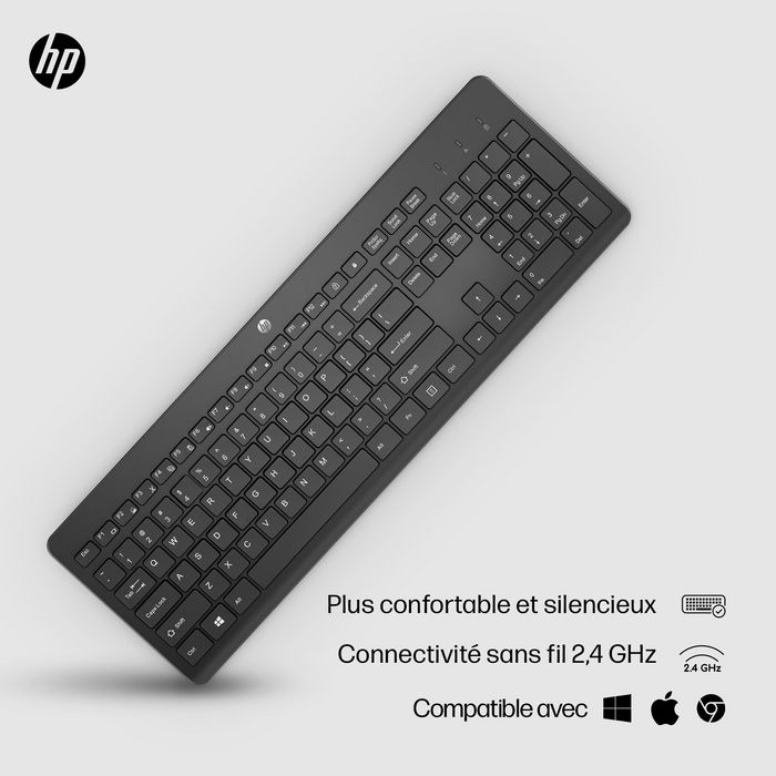 3L1E7AA#ABF, HP 230 Wireless Keyboard Black - FR | EET