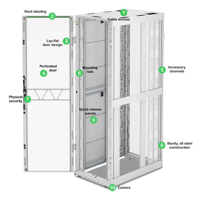 AR3358W2, APC NetShelter SX, Server Rack Enclosure, Gen 2, 52U, 2436H x ...