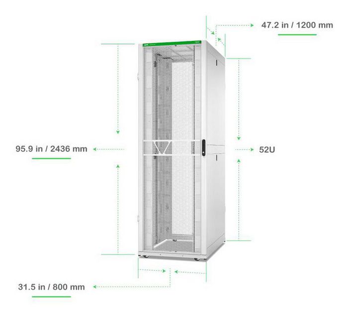 AR3388W2, APC Rack NetShelter SX2 52U L800XP1200XH2436mm, blanc, avec ...