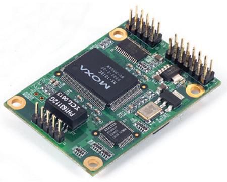Moxa Device server module for RS-422/485 devices, supports 10/100BaseT(x) with 5-pin Ethernet pin header, -40 - 75 operating temperature - W124314394