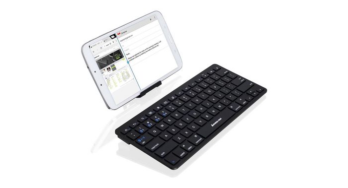 IOGEAR Slim Multi-Link Bluetooth Keyboard w/ Stand, Black - W124355519