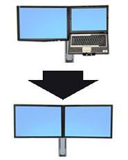 Ergotron WorkFit Convert-to-Dual Kit from LCD & Laptop, for WorkFit-S or WorkFit-C - W124340030