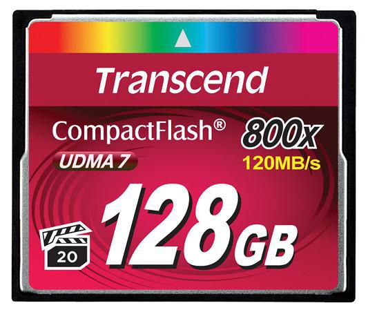 Transcend Transcend, 800 CompactFlash Card, 128GB, 120/60MB/s - W124376380