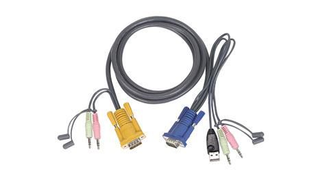 IOGEAR 10' Micro-Lite™ Bonded All-in-One USB KVM Cable - W124355056