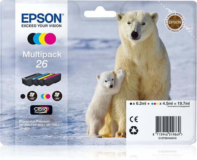 Epson Multipack 4-colours 26 Claria Premium Ink - W124346682