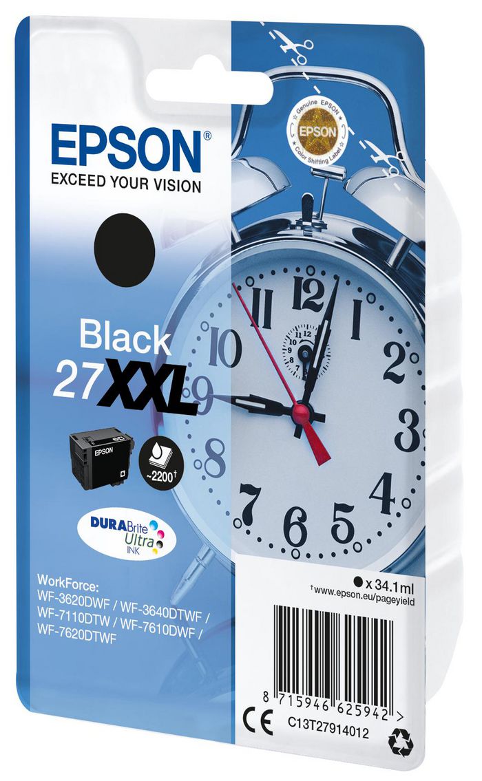 Epson Singlepack Black 27XXL DURABrite Ultra Ink - W124346687