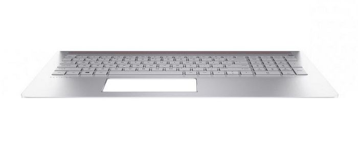 HP Keyboard/top cover in mineral silver finish with speaker grille in Pike silver finish with backlight (includes backlight cable and keyboard cable) - W124339454