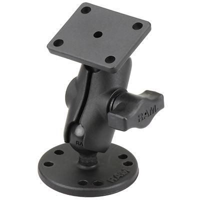 RAM Mounts RAM Drill-Down Double Ball Mount with Rectangle AMPS Plate - W124370359