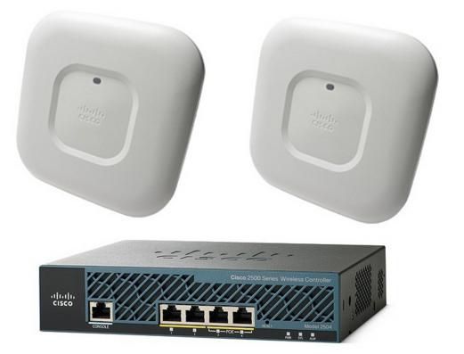 Cisco 1.3Gbps, 802.11a/b/g/n/ac, 2.4/5GHz, Gigabit Ethernet, 802.3at PoE+, 2x Cisco Aironet 2702e and WLC2504 with 25 Lic in - W124345155