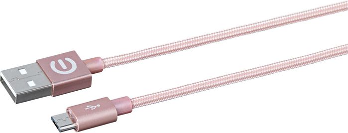 eSTUFF MicroUSB Cable 1m Rose Soft braided nylon - W124349447