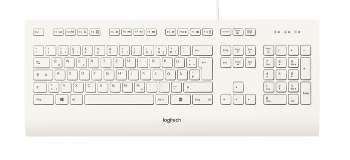 Logitech Corded Keyboard K280e, USB, white, 930g, DE - W124339146