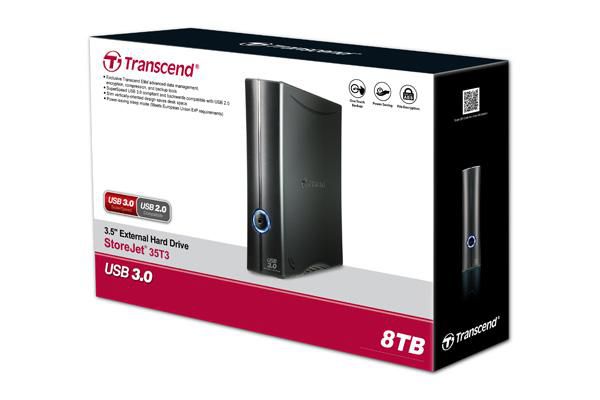 Transcend Transcend StoreJet 35T3, 8TB, Desktop External Hard Drive, USB 3.1 Gen 1 - W124383781