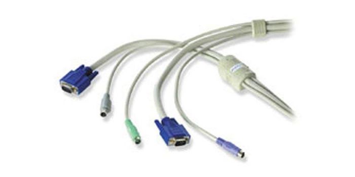 Adder KVM conversion cable SUN+VGA - 2xPS/2+VGA, 5m, Grey - W124389537