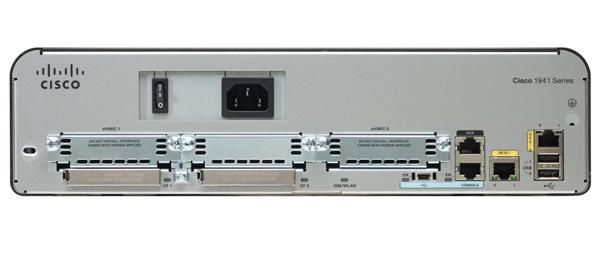 Cisco 1941 w/ 2x Gigabit Ethernet, 2 EHWIC slots, 1 ISM slot, 256MB CF, 512MB DRAM, IP Base License - W124386648