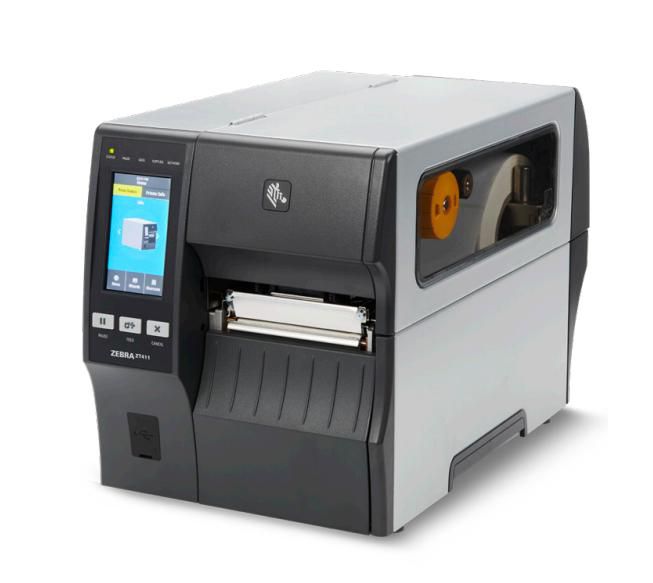 Zebra TT Printer ZT411; 4", 203 dpi, Euro and UK cord, Serial, USB, 10/100 Ethernet, Bluetooth 4.1/MFi, USB Host, Cutter w/ Catch Tray, EZP - W124380761