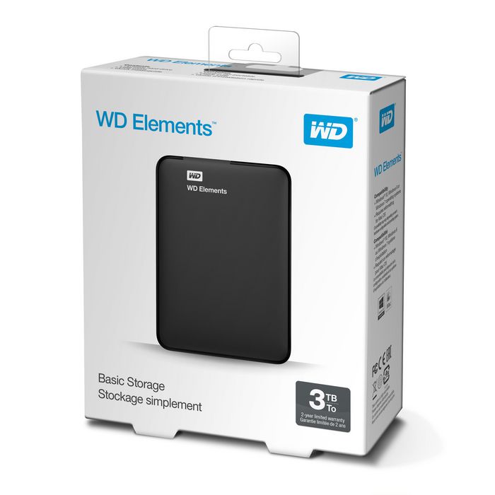 Western Digital 3 TB, 2.5", USB 3.0 Micro-B, 230g - W124378584