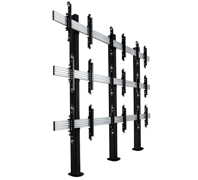 B-Tech Universal Bolt Down Videowall Stand, 46"- 55", 50kg max, 200 x 200 - 600 x 400 VESA, Black/Black - W124389388