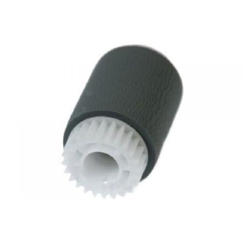 HP Paper pickup roller - Gray spongy rubber roller on a white cylinder and 24-tooth white gear on one side - W124872116