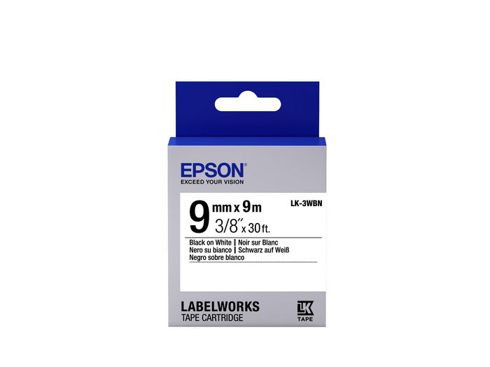 Epson LK-3WBN - Standard - Noir sur Blanc - 9mmx9m - W124346893