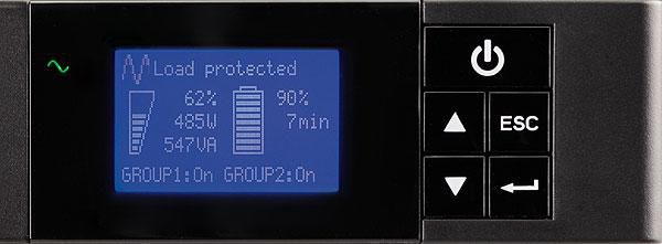 Eaton 850 VA, 600 W, C14, 4x C13, USB, RS-232, LCD, 40 dB, 13.8 kg, 1U - W124425918