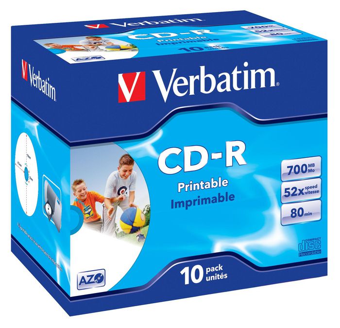 Verbatim CD-R AZO Wide Inkjet Printable, 700MB, 52x - W124414980