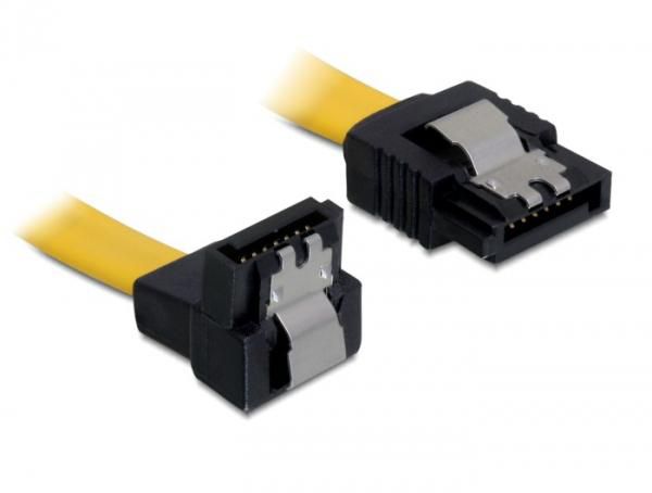 Delock Cable SATA 6 Gb/s male straight > SATA male downwards angled 50 cm yellow metal - W127152424